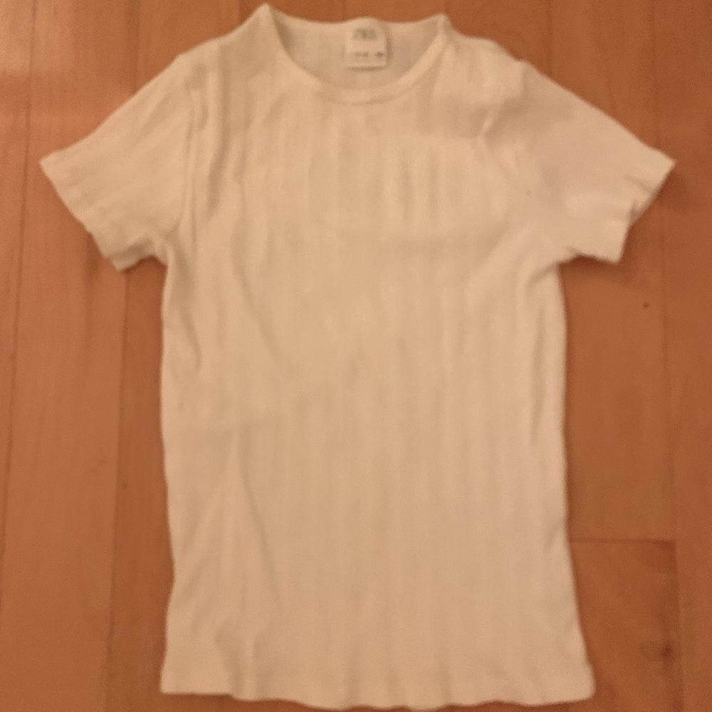 White lined Zara tee.